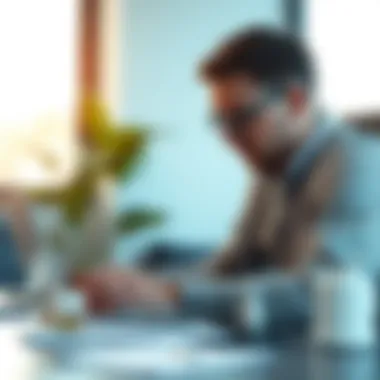 Data Insights for Business Growth Entrepreneur analyzing data on a laptop