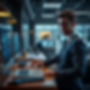 Technology Integration in Business Illustration of integration of technology in business