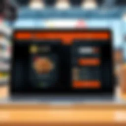 Conceptual layout of an online ordering interface