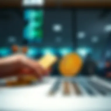 Cryptocurrency in E-commerce Transactions Visual depiction of cryptocurrency transactions in e-commerce