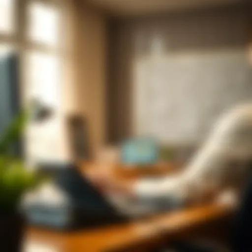 A professional setting for a phone call