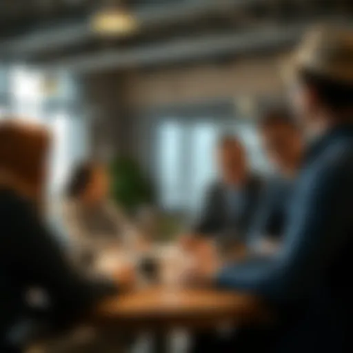 Team members engaging in a collaborative brainstorming session