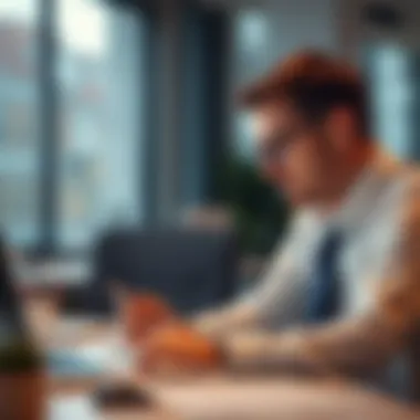 Business Owner Analyzing Software Options Business owner analyzing software options