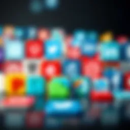 Visual representation of diverse social media logos