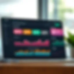 A dashboard showcasing client management software features