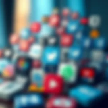 Diverse Social Media Platforms Illustration of diverse social media platform icons