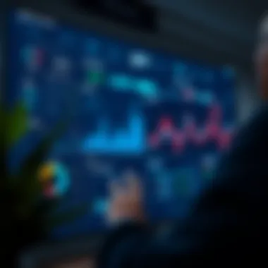 CRM Interface and Data Insights A sophisticated CRM interface showcasing data analytics.