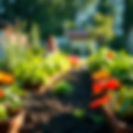 A vibrant community garden showcasing local biodiversity and sustainable practices.