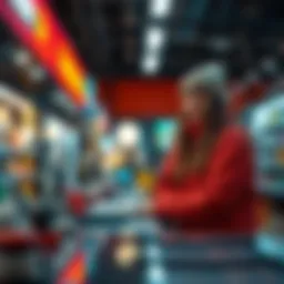 Visual representation of customer engagement strategies in a retail environment