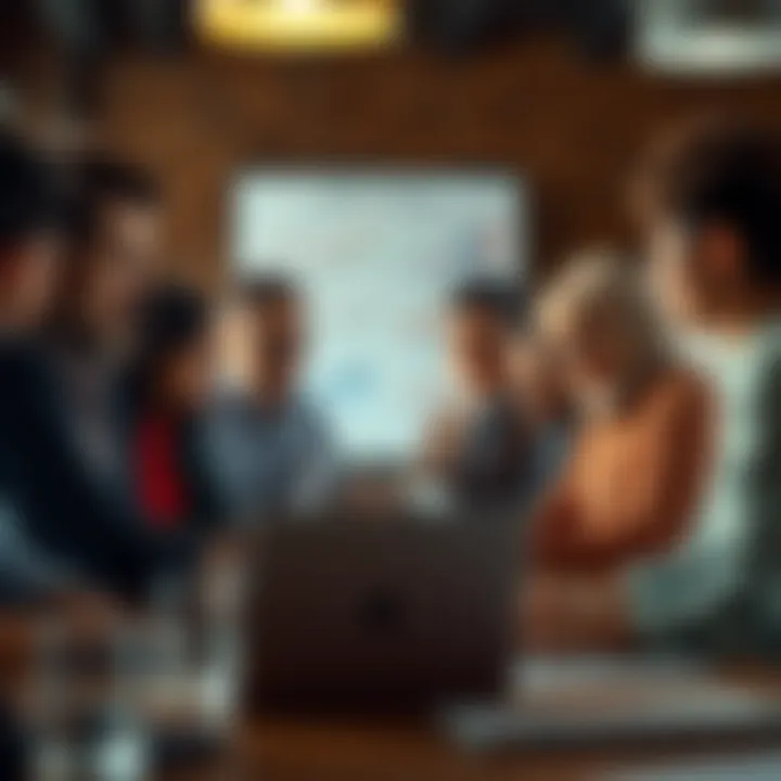 Collaborative Strategy Development A diverse group brainstorming market research strategies