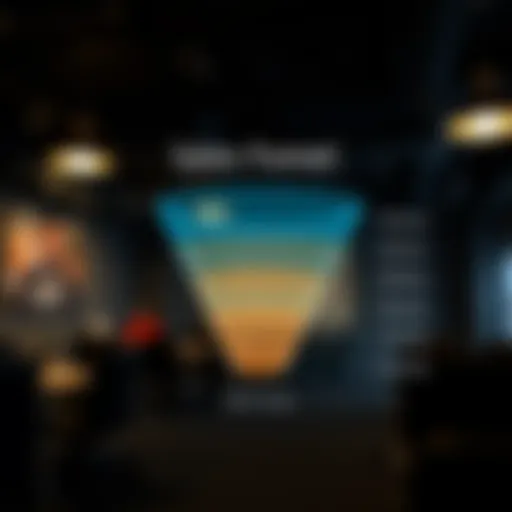 Visual representation of an automated sales funnel structure