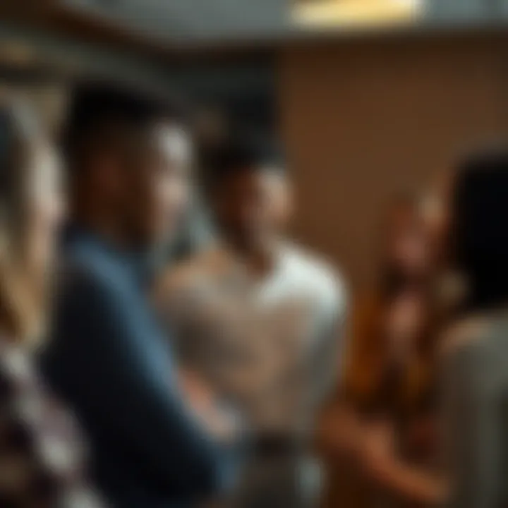 A group of diverse individuals engaged in meaningful conversation