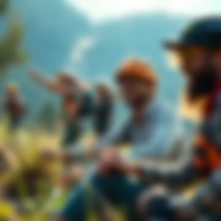 Outdoor adventure promoting teamwork and trust