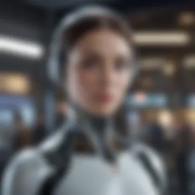 The Future of Automated Correspondence Futuristic representation of AI in email communication
