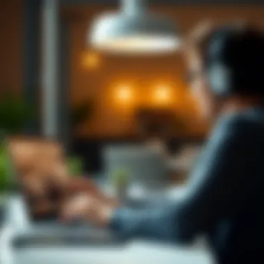 A person engaging in a virtual meeting, highlighting relationship building.