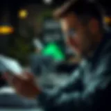 A person analyzing data to prepare for a cold call