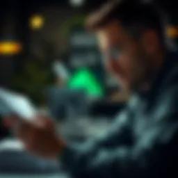 A person analyzing data to prepare for a cold call