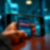 A smartphone displaying a marketing dashboard