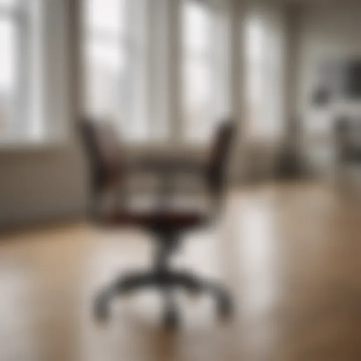 An empty office chair symbolizing transition