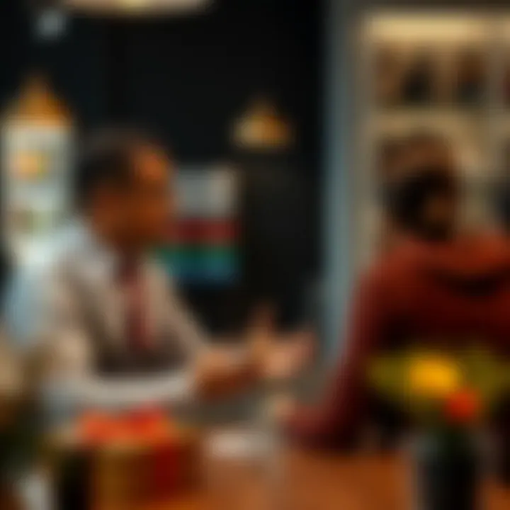Strategic Discussion on Gift Cards Small business owner discussing gift card strategies
