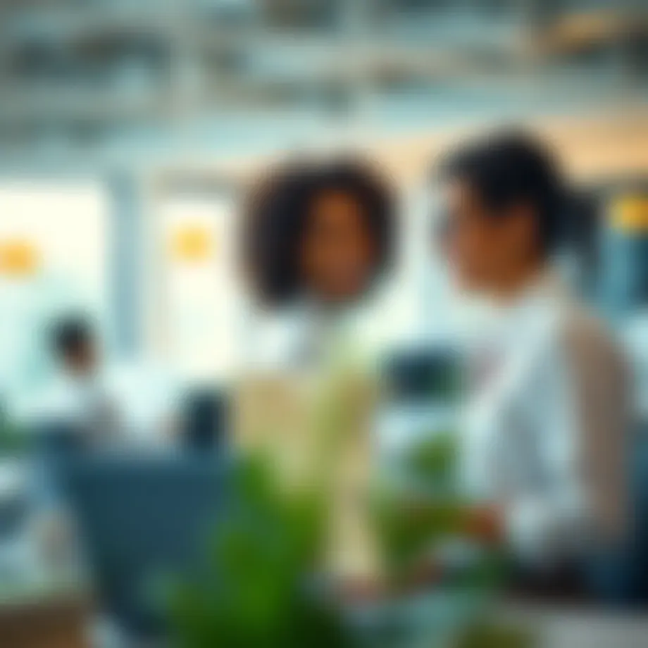 Illustration of continuous learning in a vibrant office setting