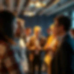 Networking event showcasing professionals exchanging ideas