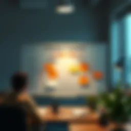 Strategic planning board with email campaign elements