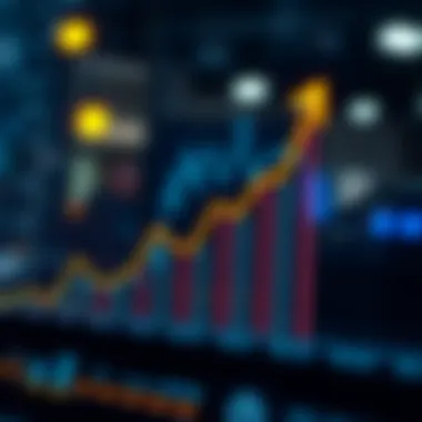 A graph displaying upward trends in sales performance