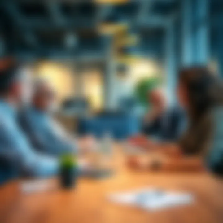 A strategic meeting with a diverse group discussing growth tactics