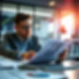 A business consultant analyzing financial reports