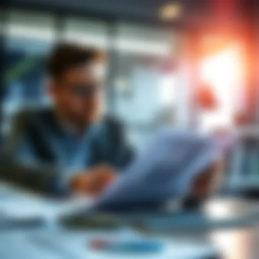 A business consultant analyzing financial reports