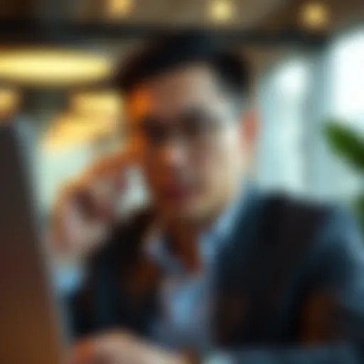 A professional engaging in a phone conversation