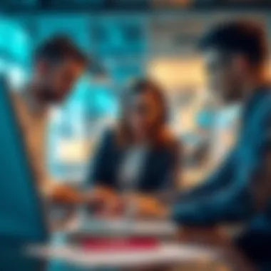 Collaboration in Sales Teams Collaborative team using CRM technology for sales strategies