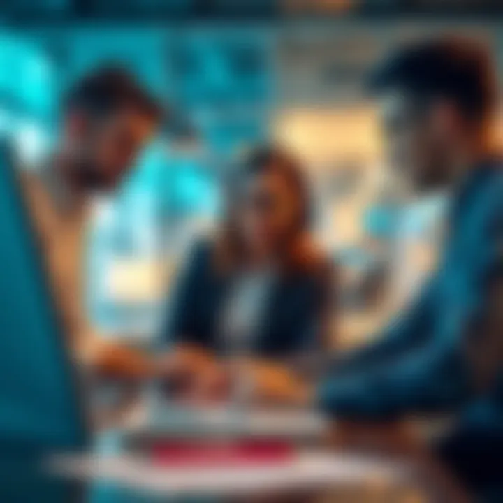 Collaboration in Sales Teams Collaborative team using CRM technology for sales strategies