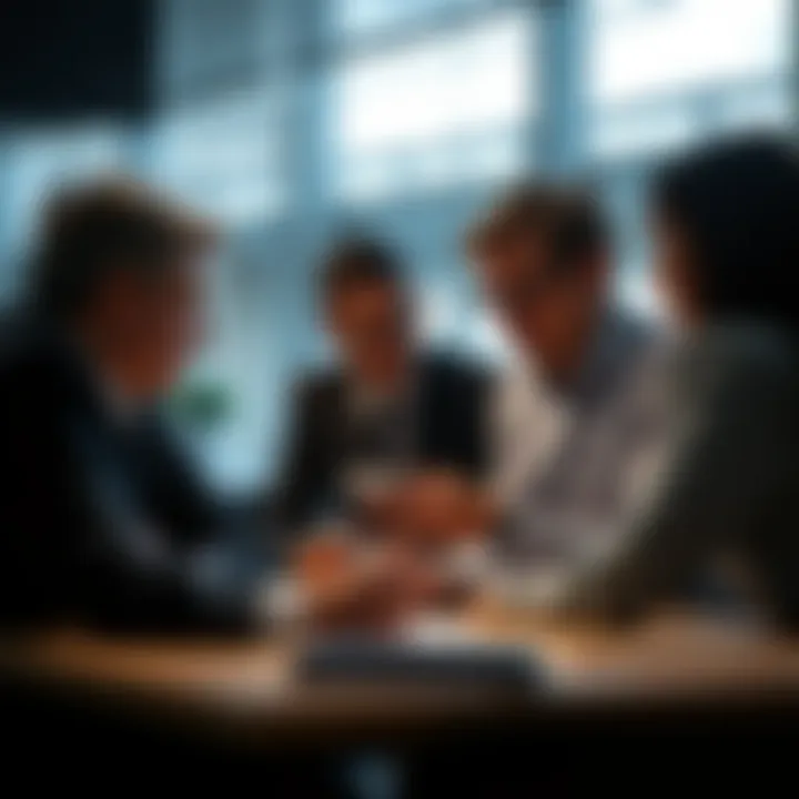 Sales team collaborating in a learning environment