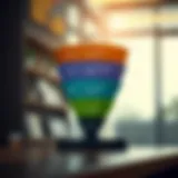 Visual representation of the buying funnel stages