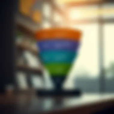 Visual representation of the buying funnel stages