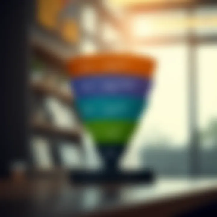 Visual representation of the buying funnel stages