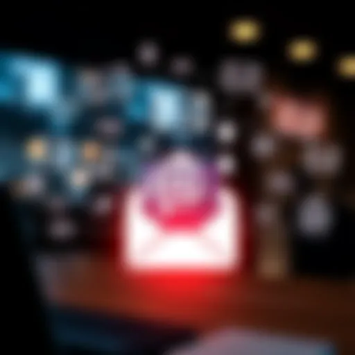 Illustration of email deliverability concept with digital elements