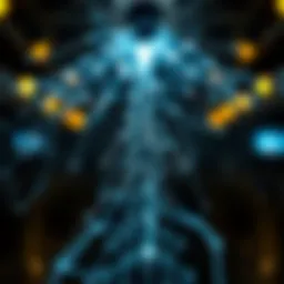 Symbolic representation of digital connections and backlinks in off-site optimization.