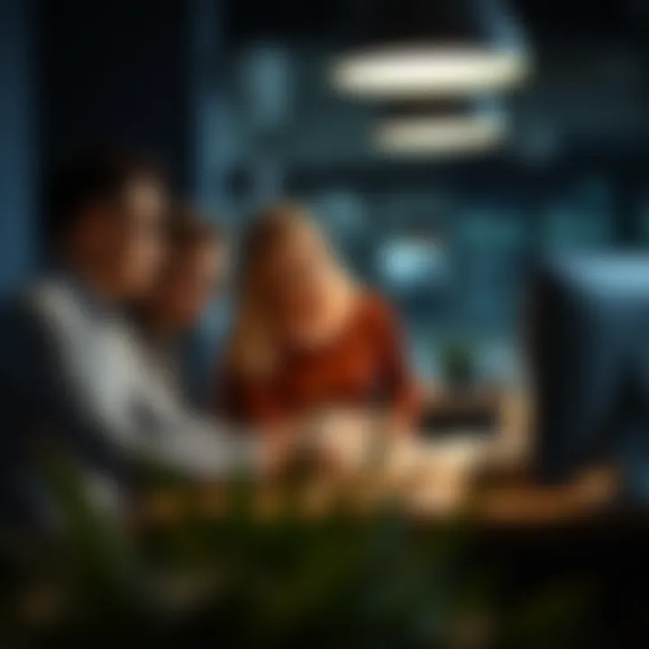 A successful sales team collaborating on strategy