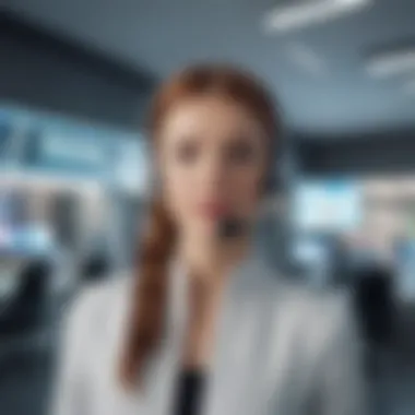 Futuristic Customer Service Center A futuristic customer service center powered by technology