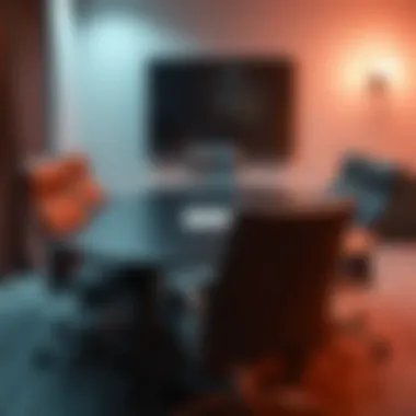 A meeting room with an empty chair symbolizing absence